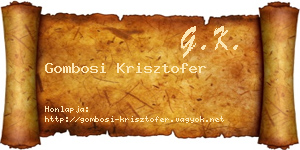 Gombosi Krisztofer névjegykártya
